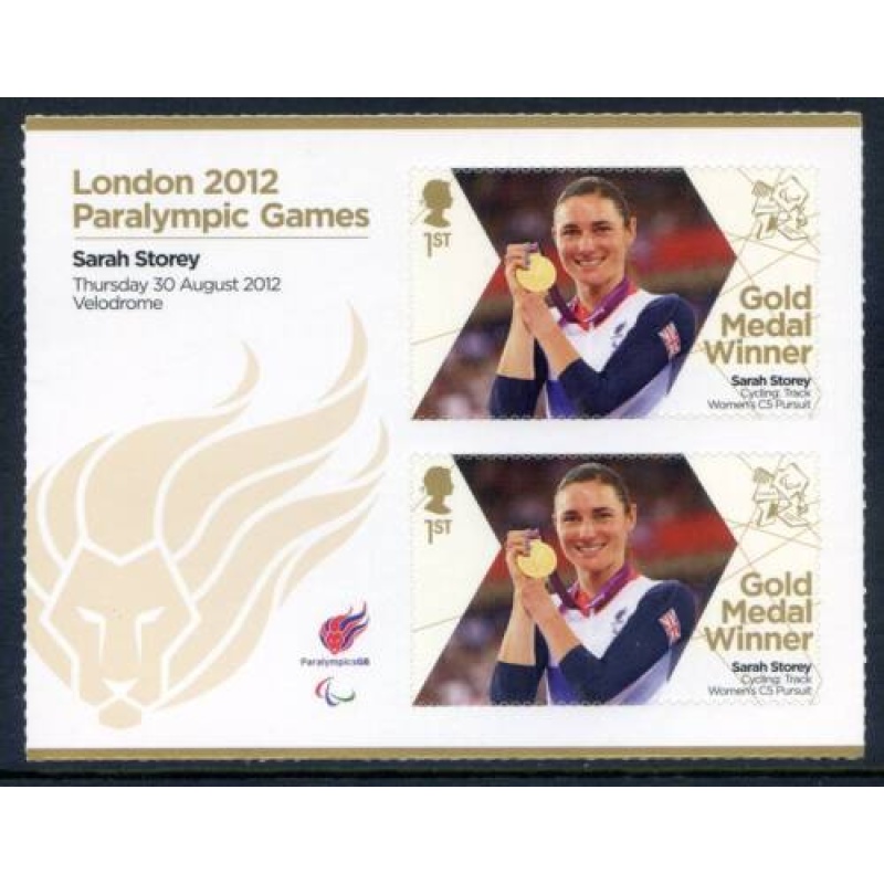 GB London 2012 Paralympics Sarah Storey Gold 1st Class MNH SG3372a