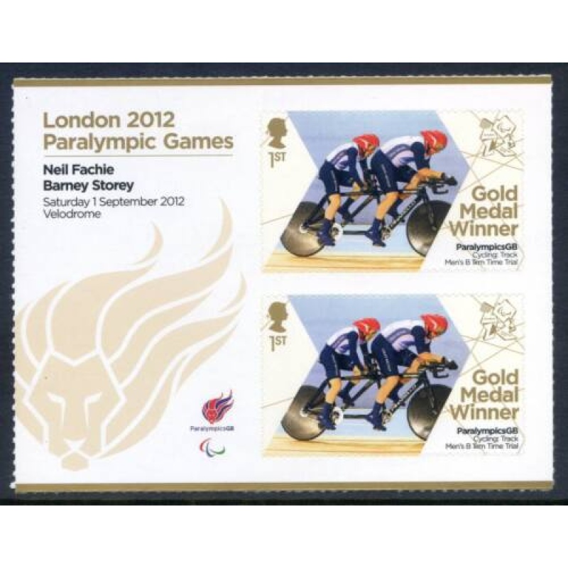 GB London 2012 Paralympics Fachie StoreyGold 1st Class MNH SG3376a