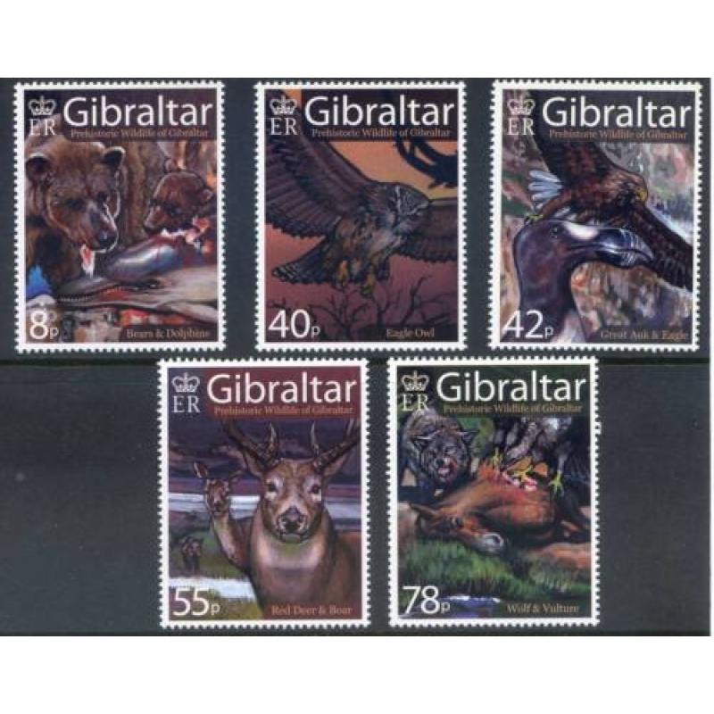 2007 Gibraltar Prehistoric Wildlife Set SG1220 1225 Unmounted Mint