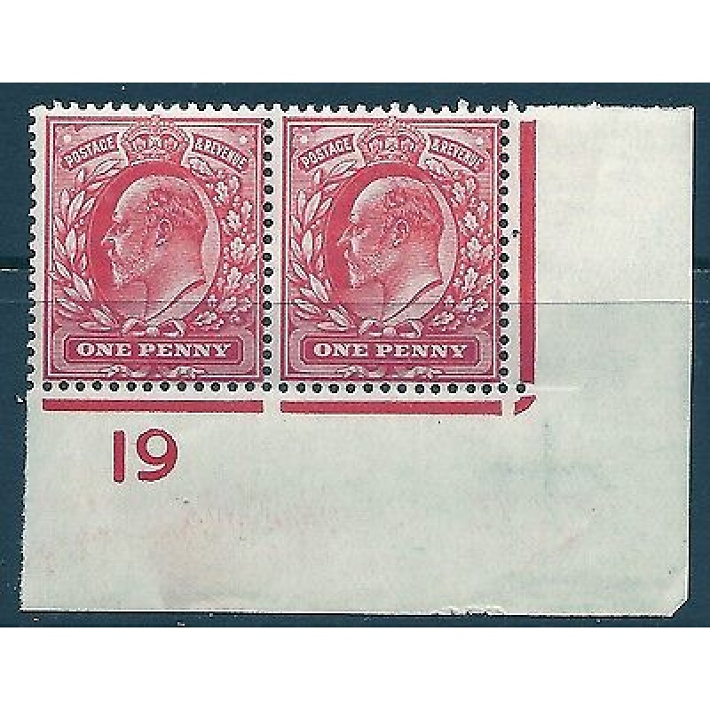 Sg 220 M5(2)var 1d Deep Carmine red Control I9 imperf pair UNMOUNTED MINT MNH