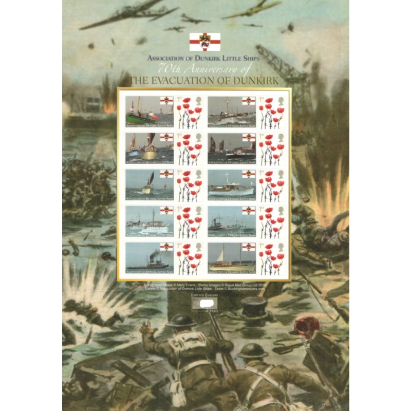 BC-295 2010 Evacuation of Dunkirk no. 478 Smiler Sheet  UNMOUNTED MINT