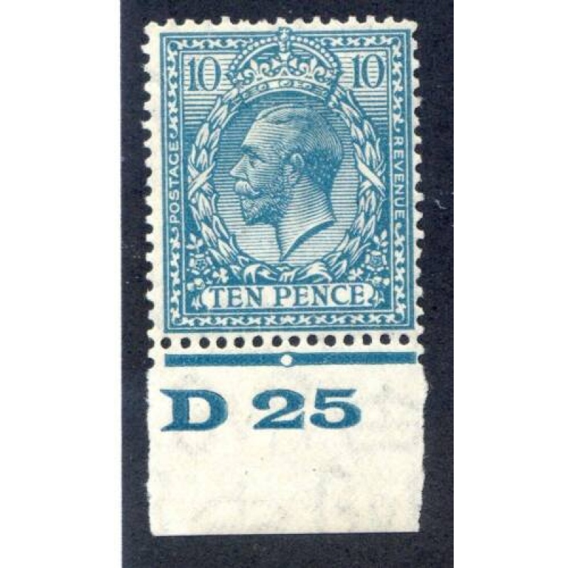 KGV 10d Turqoise Blue D25 Control Single mounted Mint