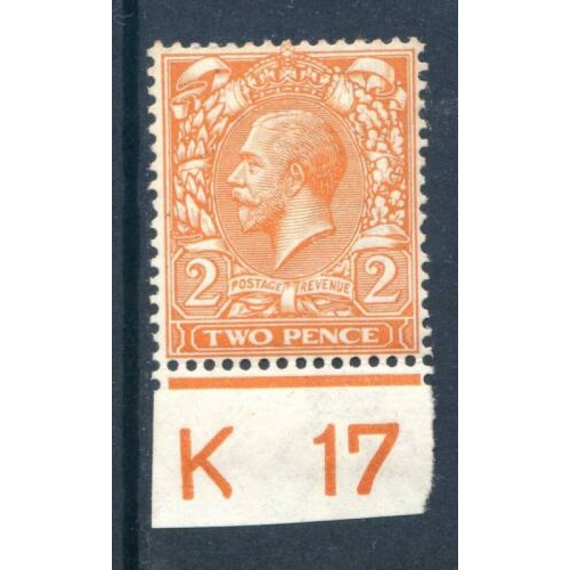 KGV 2d Orange K17 Control Single Mounted Mint