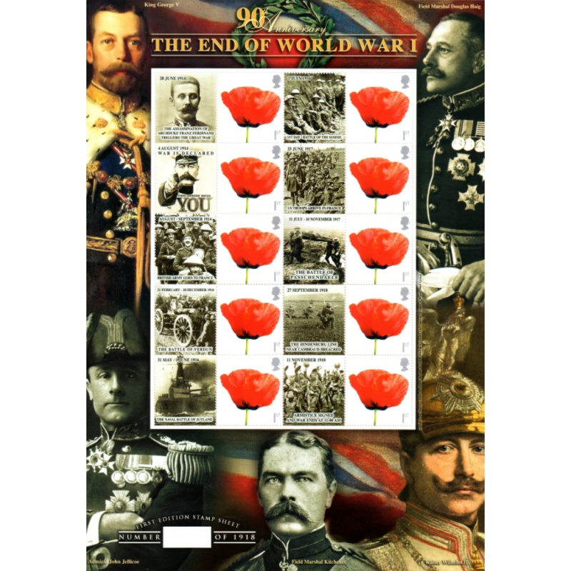 BC-183 2008 End Of World War 1 no. 786 Smiler Sheet  UNMOUNTED MINT