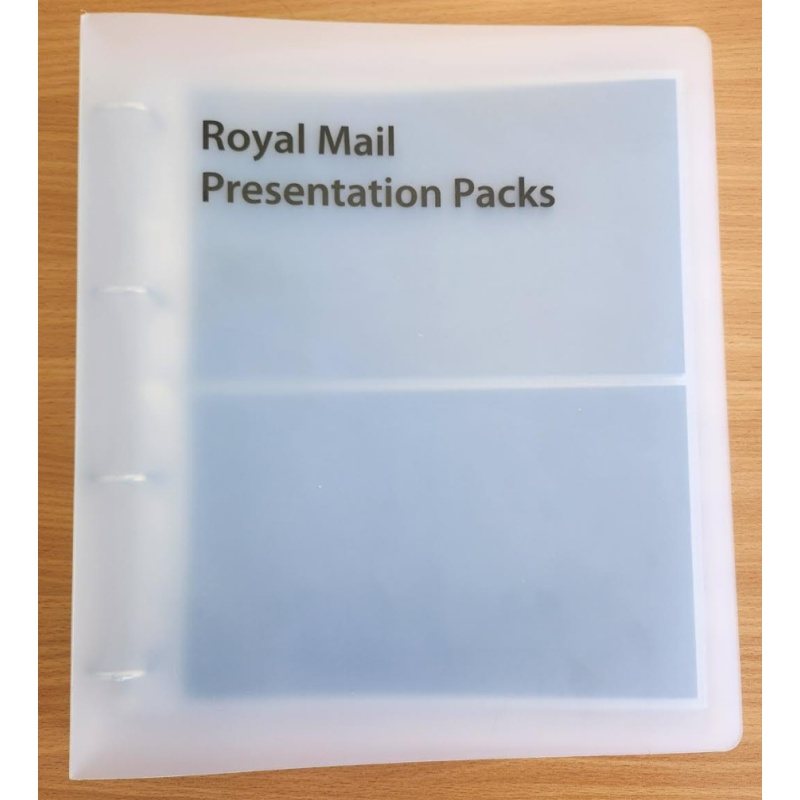 Royal Mail presentation packs clear 4 ring binder with 6 pages included