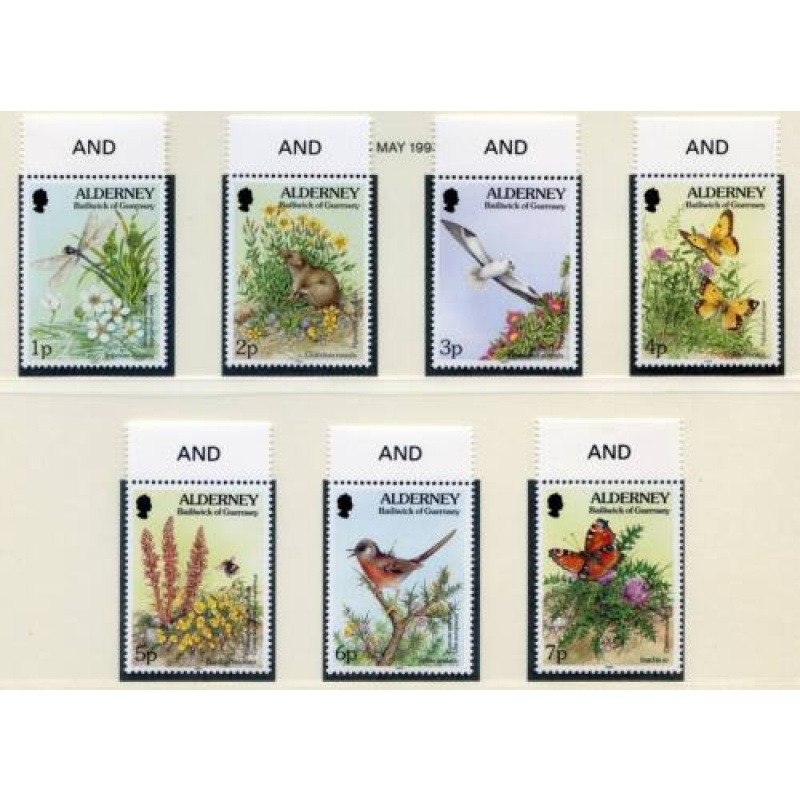 Alderney 1994 Flora  Fauna Set SGA60 77 Unmounted Mint