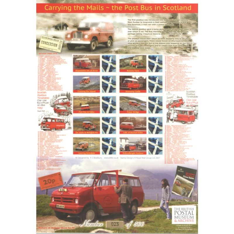 BC-423 2014 History of Britain 99 post bus in no.60 sheet U M