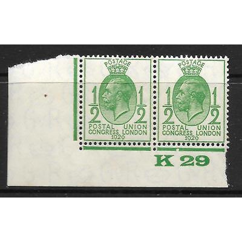 1929 d PUC Control K 29 pair UNMOUNTED MINT MNH