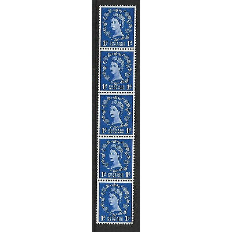 S14 1d Wilding Edward Vertical coil strip UNMOUNTED MINT