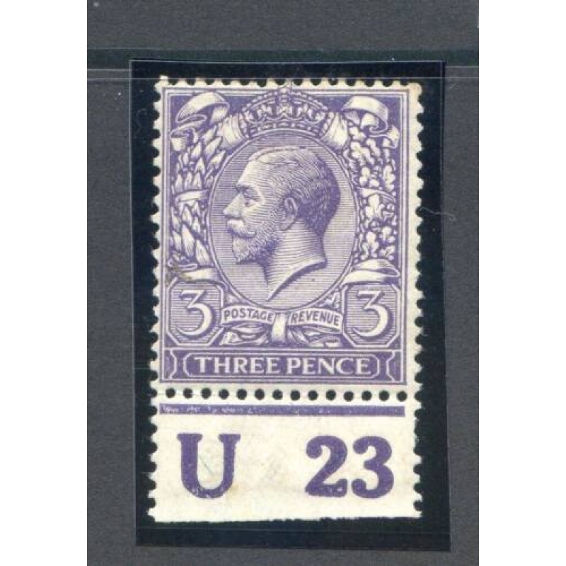 KGV 3d Violet N22 3  U23 (P) Control Mounted Mint