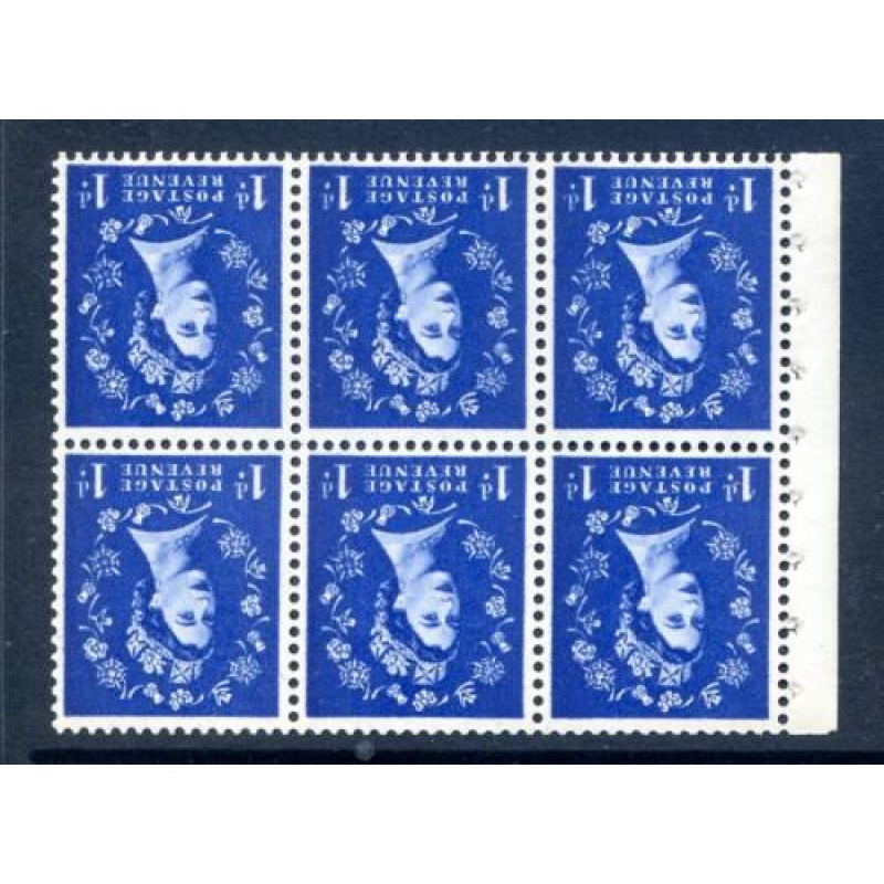 QE2 1d Ultramarine Booklet Pane SGSB30a Unmounted Mint