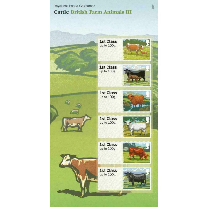 2012 Cattle British Farm Animals III (3) post  Go PG 9 UNMOUNTED MINT