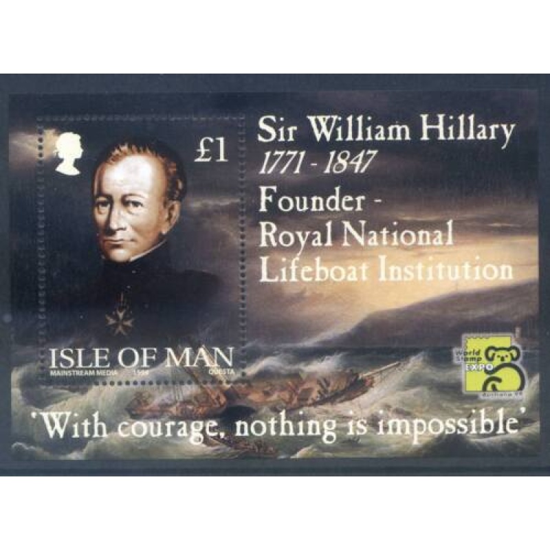 1999 Isle of Man William Hilary Mini Sheet SMS839 Unmounted Mint