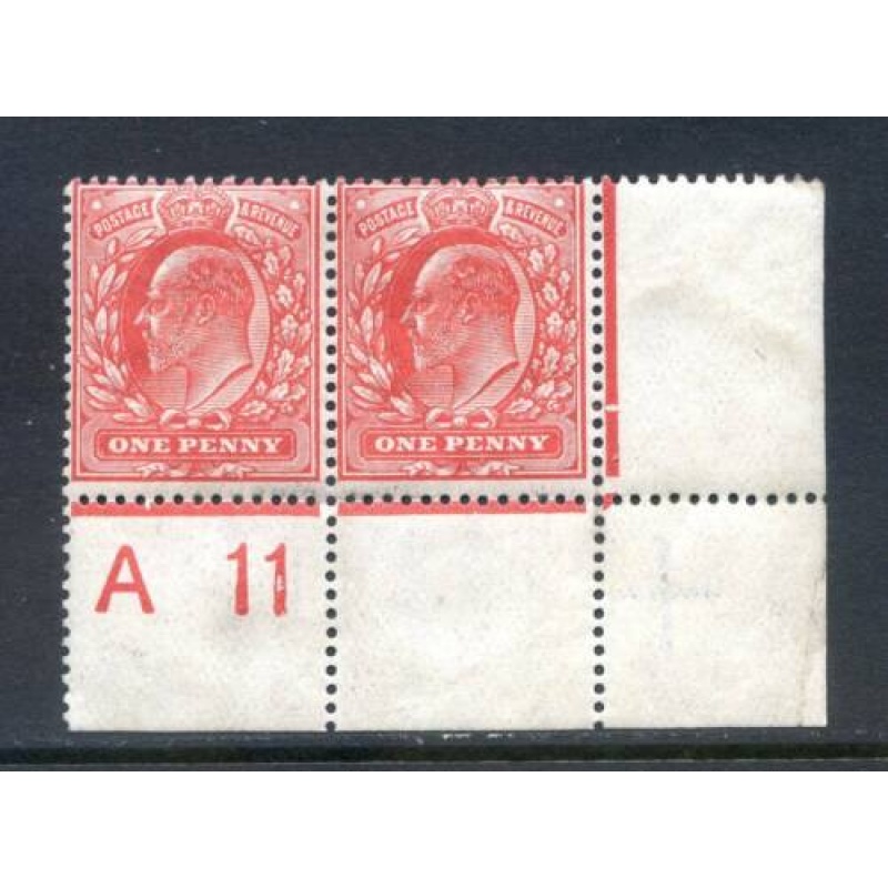 KEV11 1d Scarlet A11 (P P) Perf V1a Control Pair Unmounted Mint