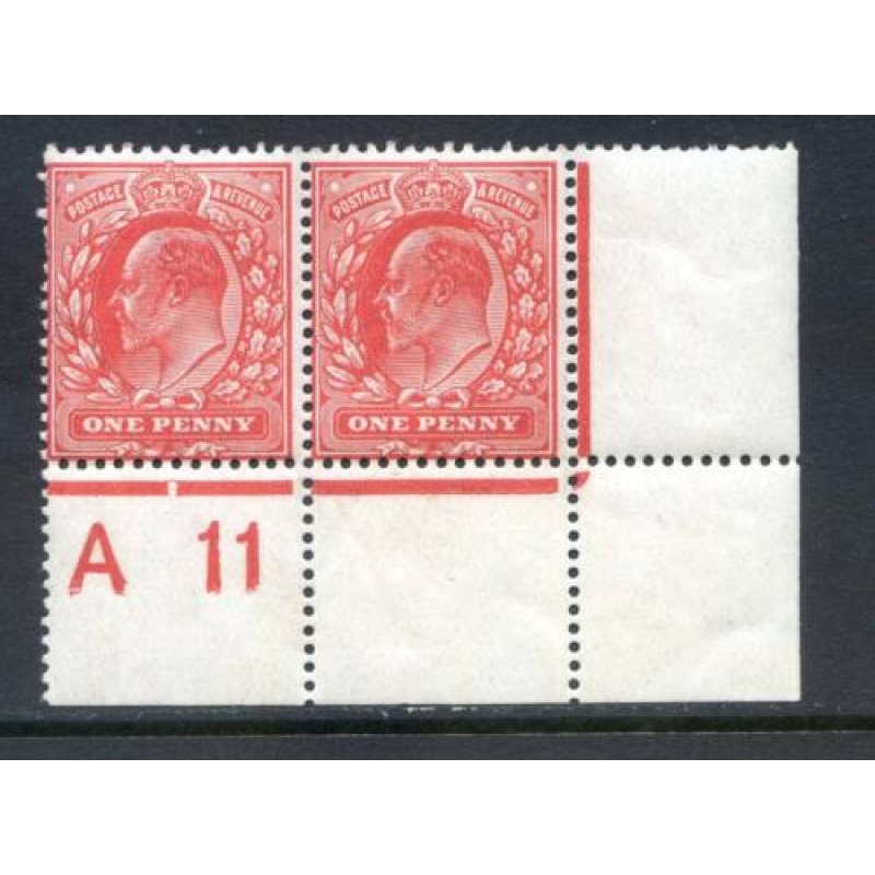 KEV11 1d Scarlet A11 (P P) Perf V1a Control Pair Unmounted Mint