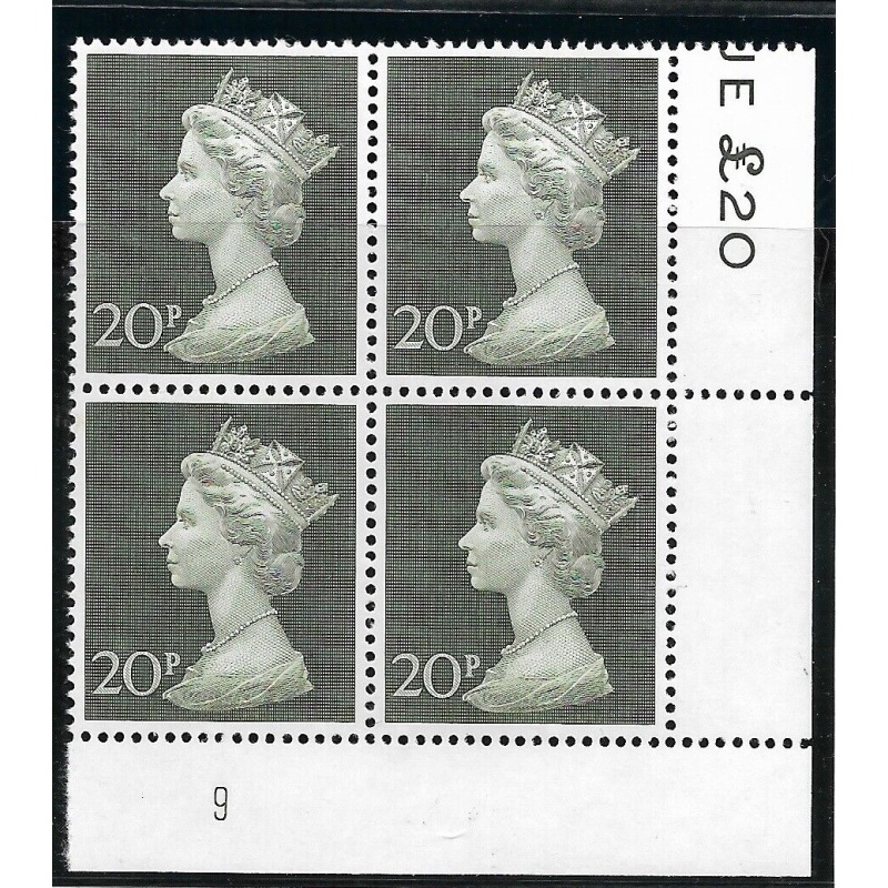 1970 20p Decimal Machin Cylinder 9 UNMOUNTED MINT