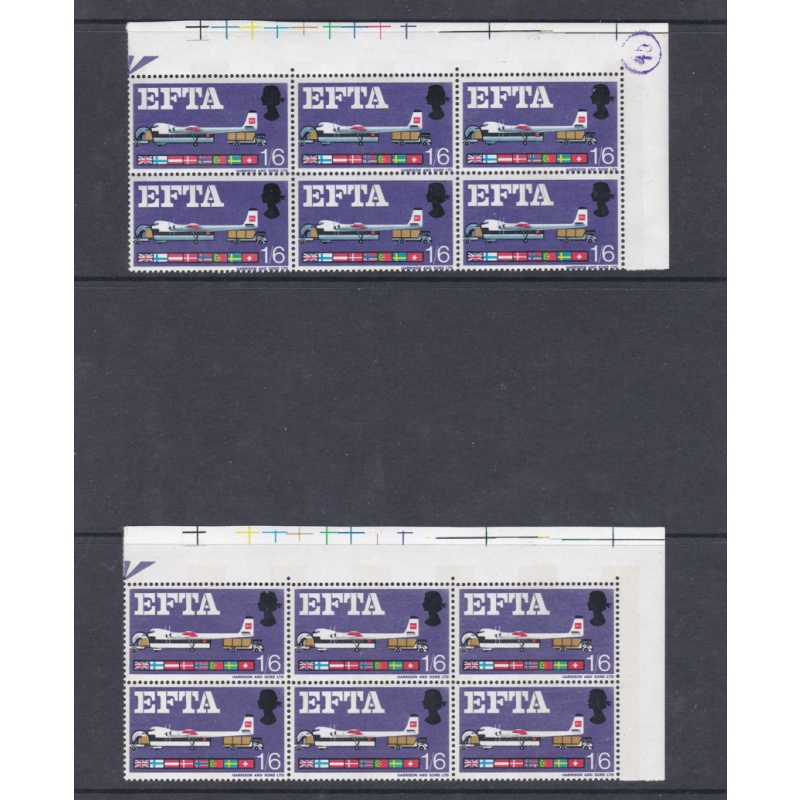 Sg716pd 1967 EFTA 1/6 - Flaw - Blue Grey Omitted - UNMOUNTED MINT