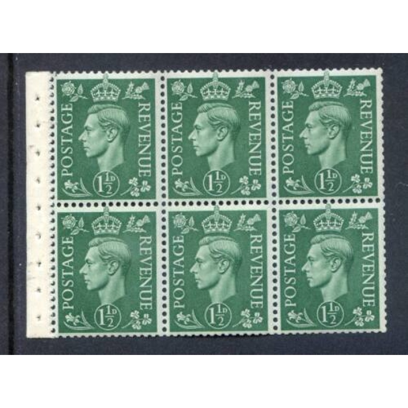 GB KGV1 Booklet Pane SGQB26 Unmounted Mint