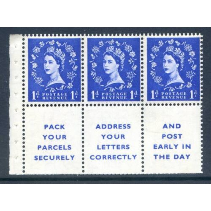 GB 1d Ultramarine SB25 Advertising Booklet Pane Unmounted Mint