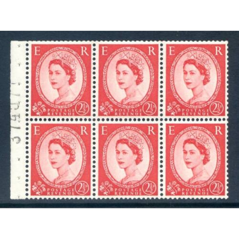 GB 2 1 2d Carmine Red SB80ab Booklet Pane Unmounted Mint R Flaw