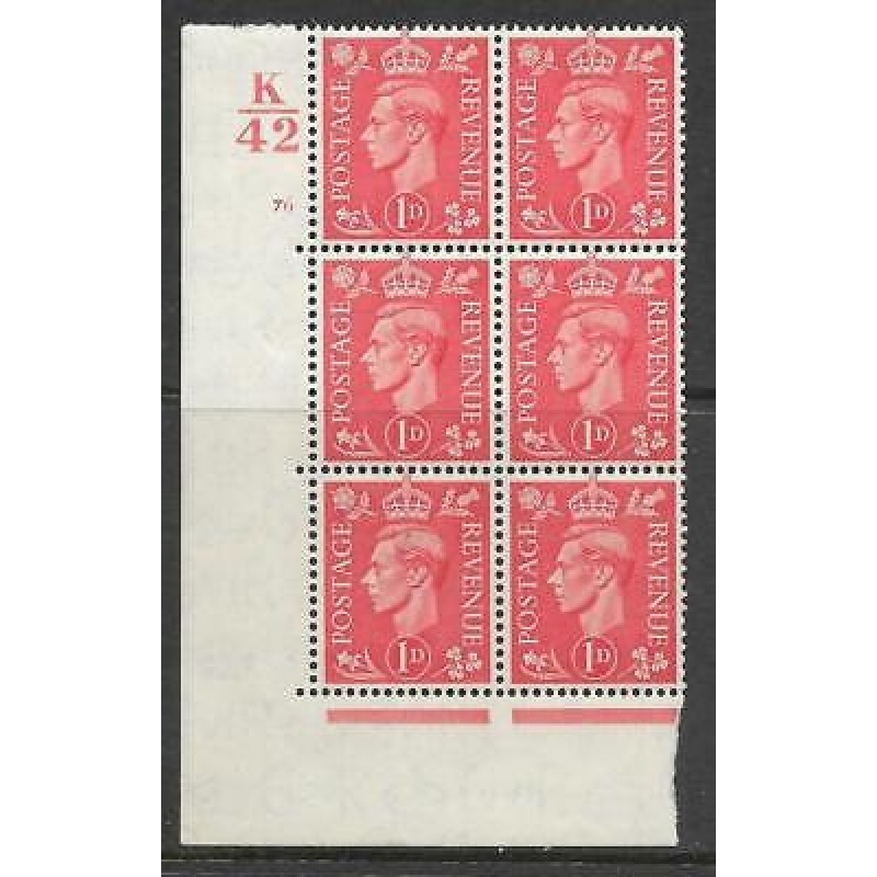 1d Pale scarlet K42 76 No Dot perf 5(E I) UNMOUNTED MINT