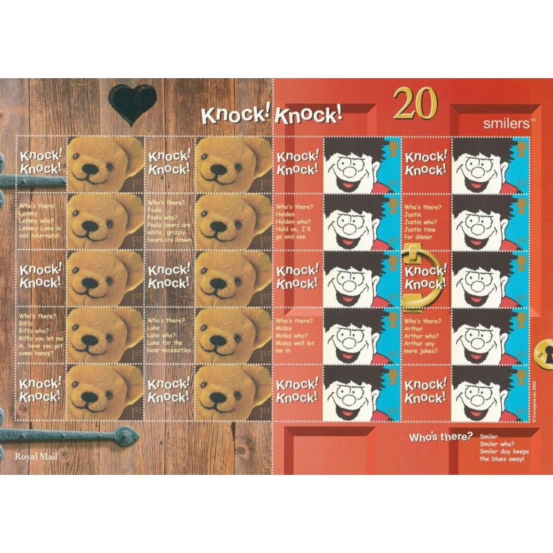 LS9 GB 2002 Knock Knock Smiler sheet UNMOUNTED MINT MNH