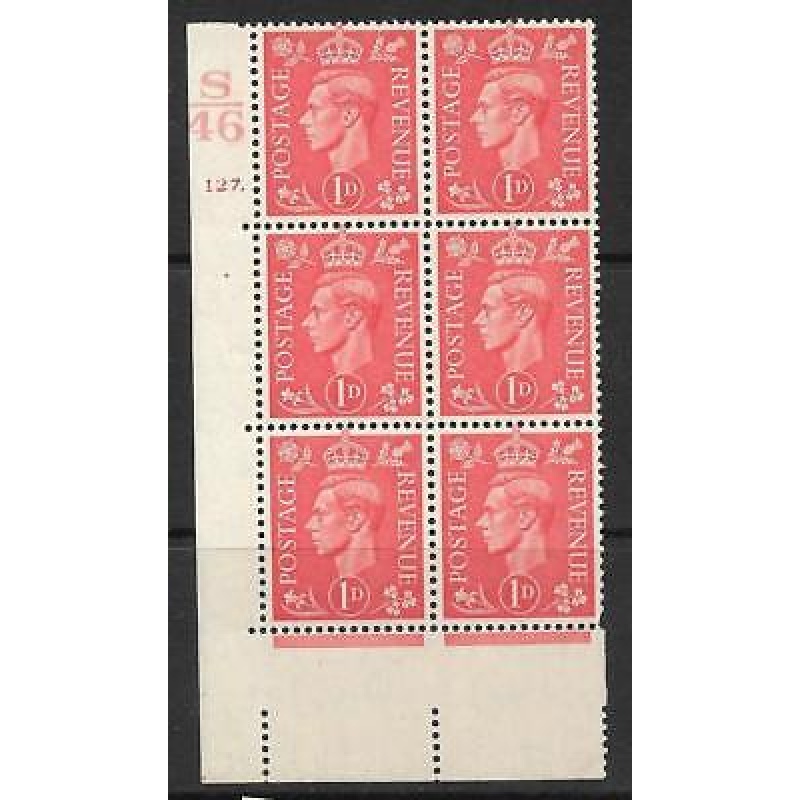 1d Pale scarlet Cyl S46 127 Dot perf 5 UNMOUNTED MINT MNH