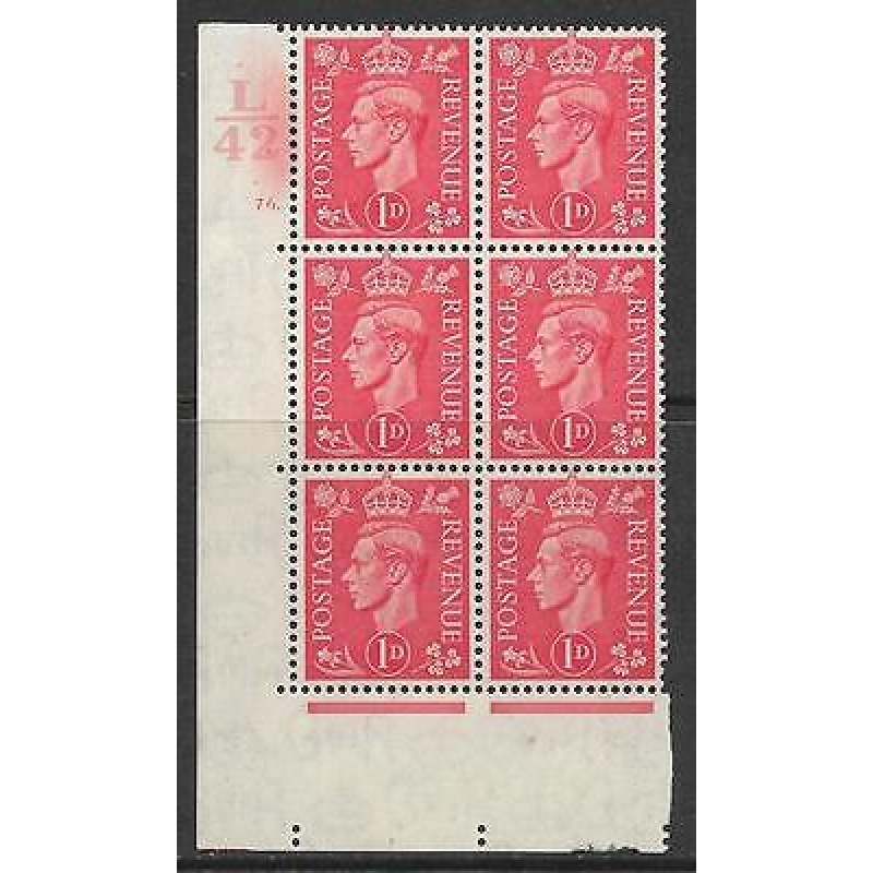 1d Pale scarlet L42 76 Dot perf 5(E I) UNMOUNTED MINT MNH