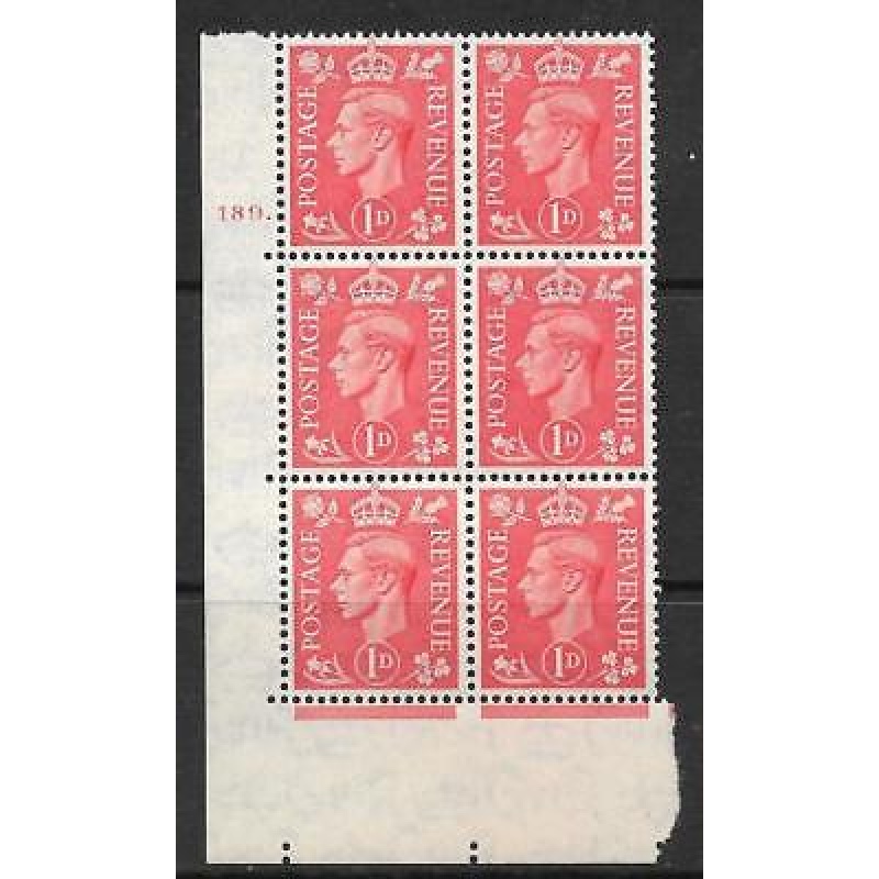 1d Pale scarlet 189 Dot cylinder block perf 5 UNMOUNTED MINT MNH