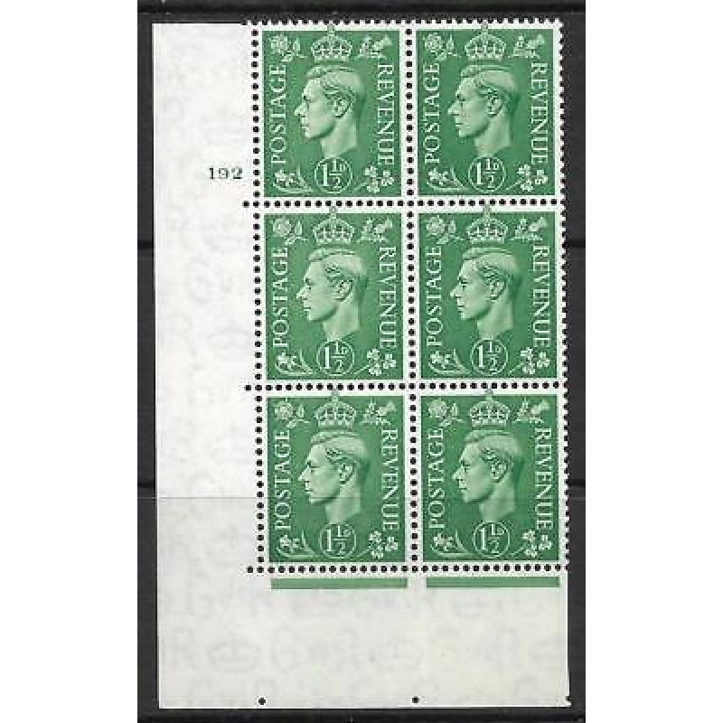 1d Green with variety Cylinder 192 no Dot perf 5(E I) UNMOUNTED MINT