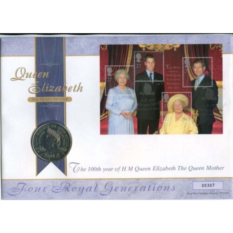 2000 Elizabeth II The Queen Mother Coin First Day Cover FDC PNC