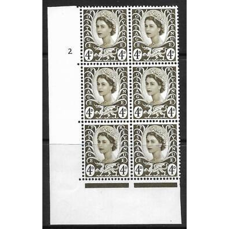 Sg XW8c + d 4d Wales with 2 listed varieties cyl 2 UNMOUNTED MINT