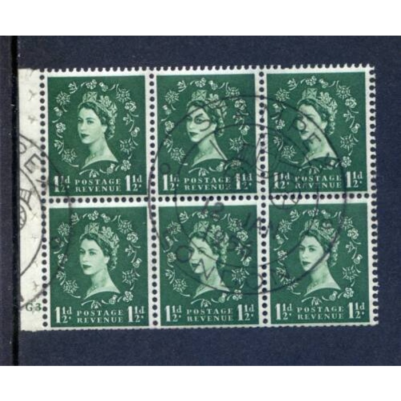 QE2 1 1 2d Booklet Pane SGSB29 Cylinder G3 Fine Used