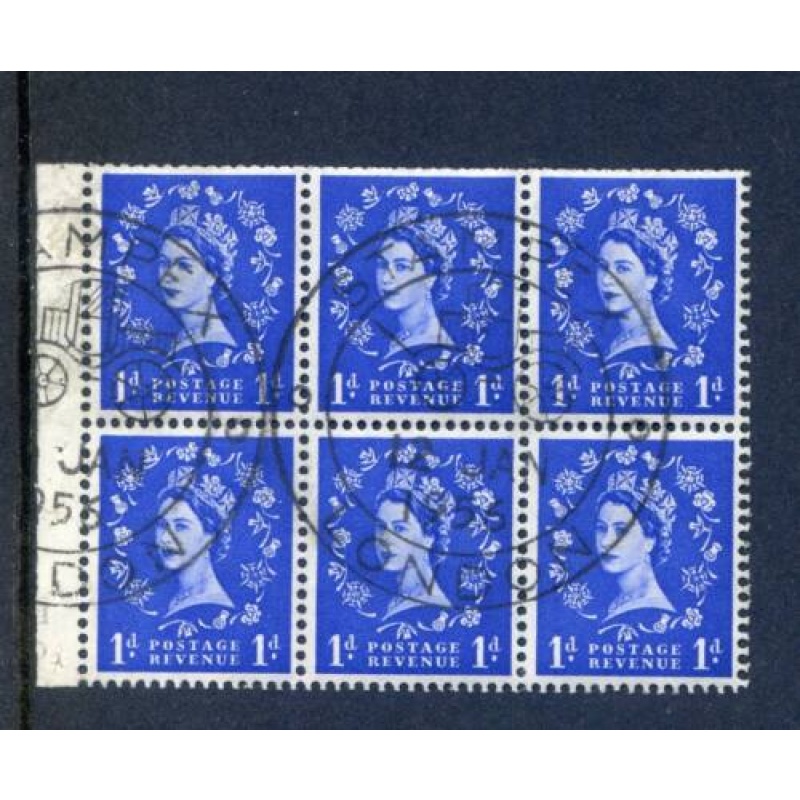 QE2 1d Booklet Pane SGSB20 Fine Used