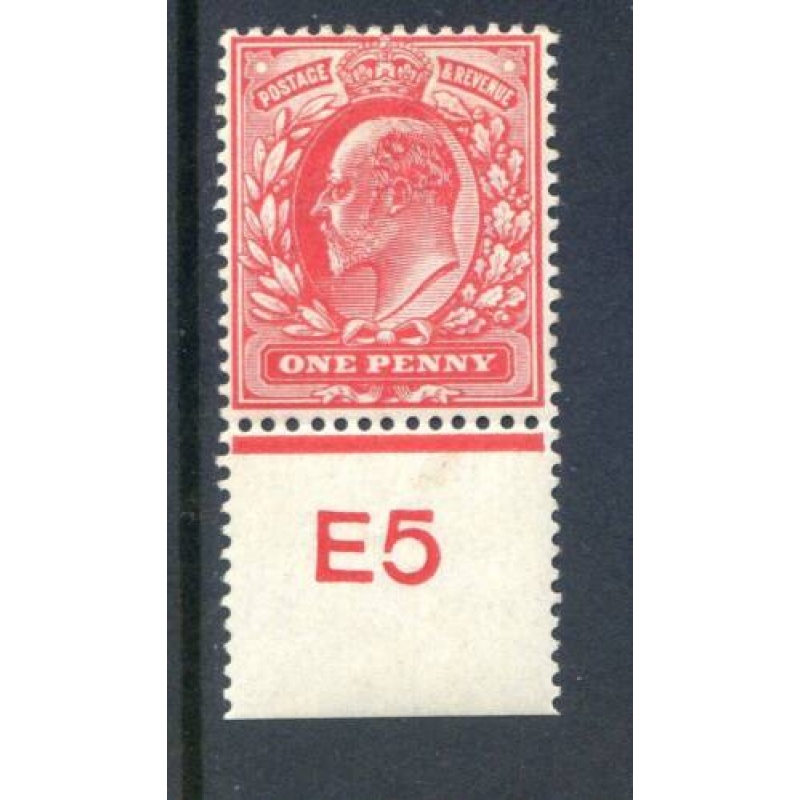 KEV11 1d Scarlet E5 (P) mounted Mint Control Single