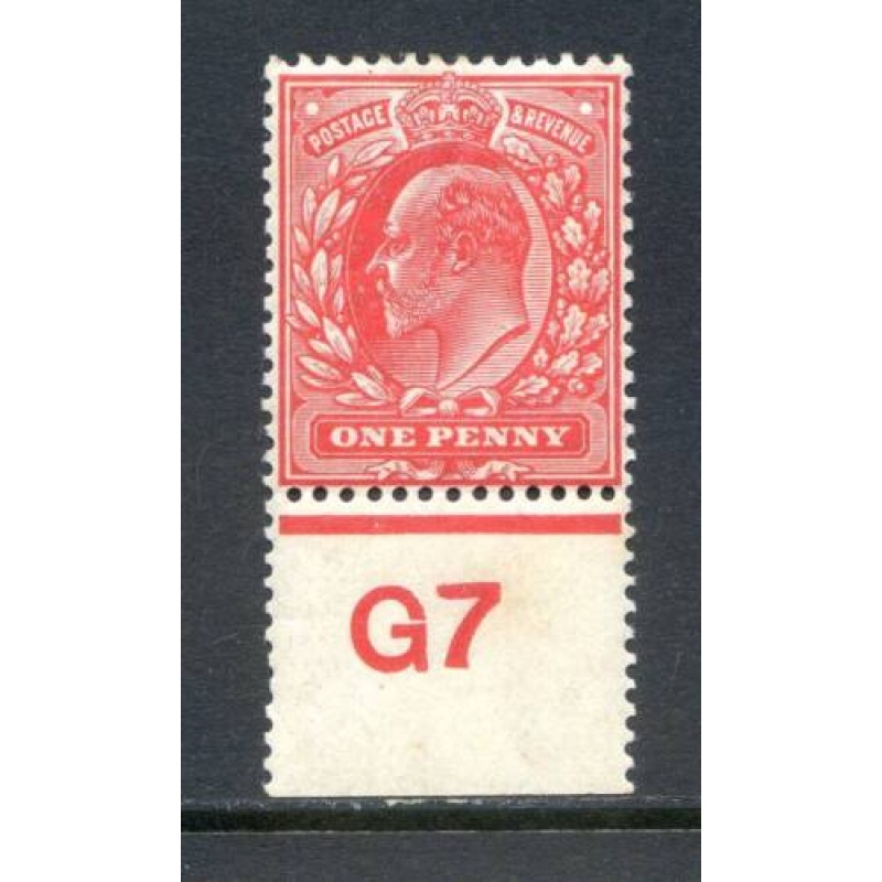 KEV11 1d Scarlet G7 (P) control Single mounted Mint