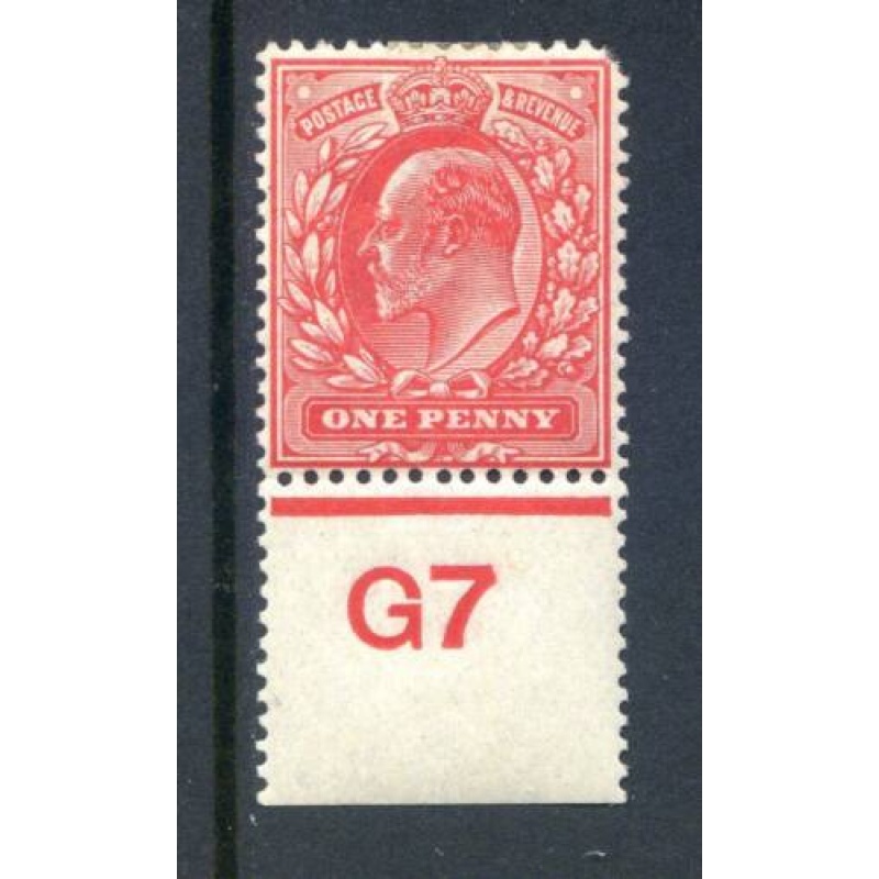 KEV11 1d Scarlet G7 (I) mounted Mint Control Single