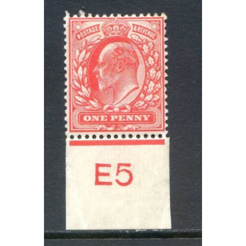 KEV11 1d Scarlet E5 (I) Control Single mounted Mint