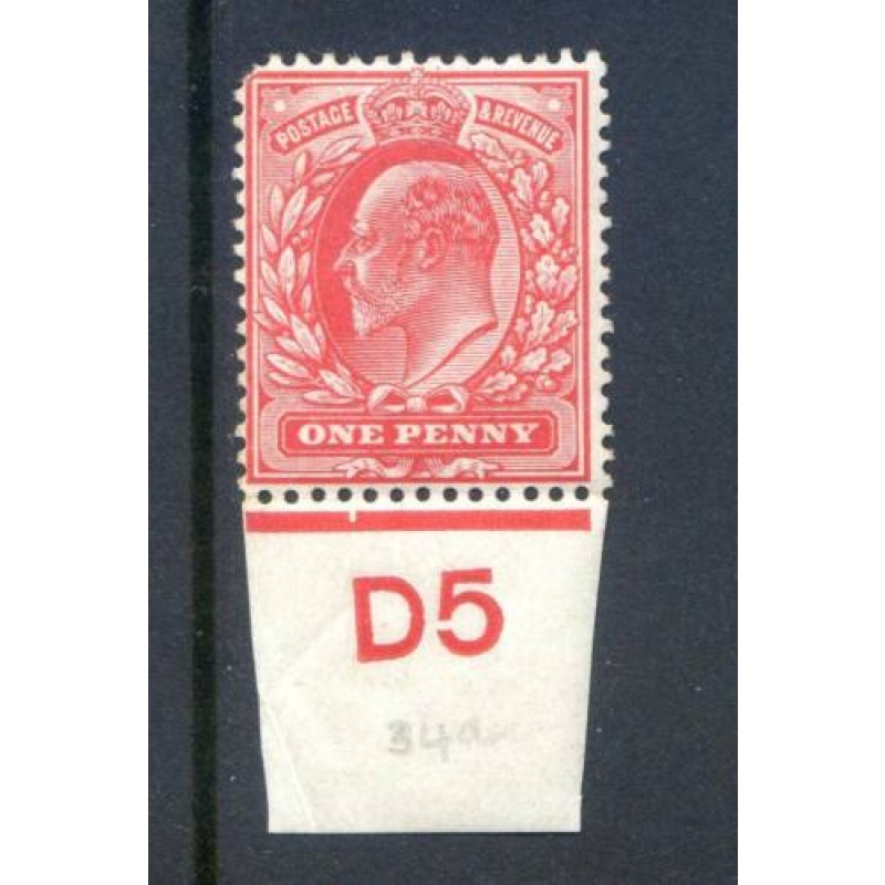 KEV11 1d Scarlet D5 (I) mounted Mint Control Single