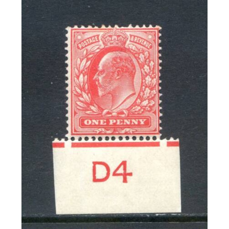 KEV11 1d Scarlet D4 (I) Control Single mounted Mint