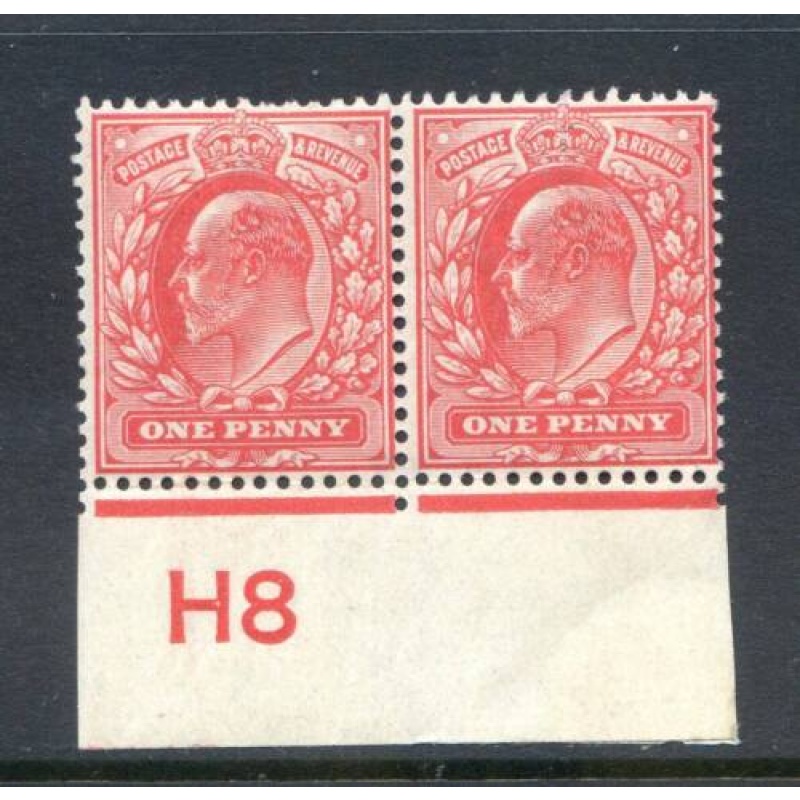 KEV11 1d Scarlet H8 (I) mounted Mint Control Pair