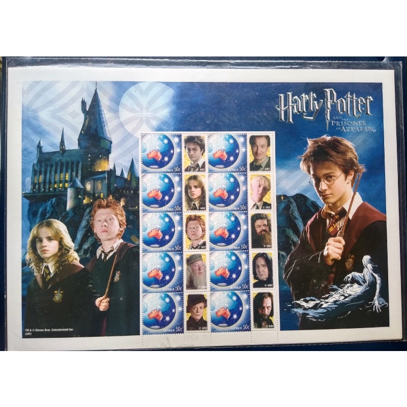 harry potter australia post 2003 azkaban stamp sheet unmounted mint