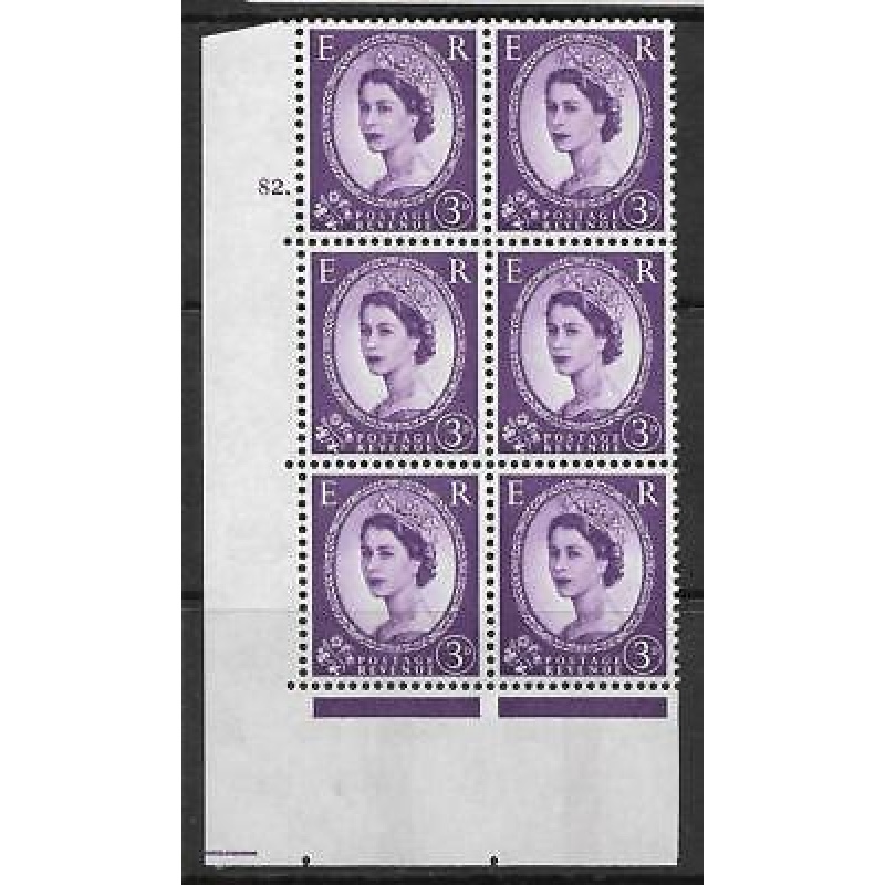 3d Wilding Violet 9.5mm Phosphor CB cyl 82 Dot perf A(E I) UNMOUNTED MINT