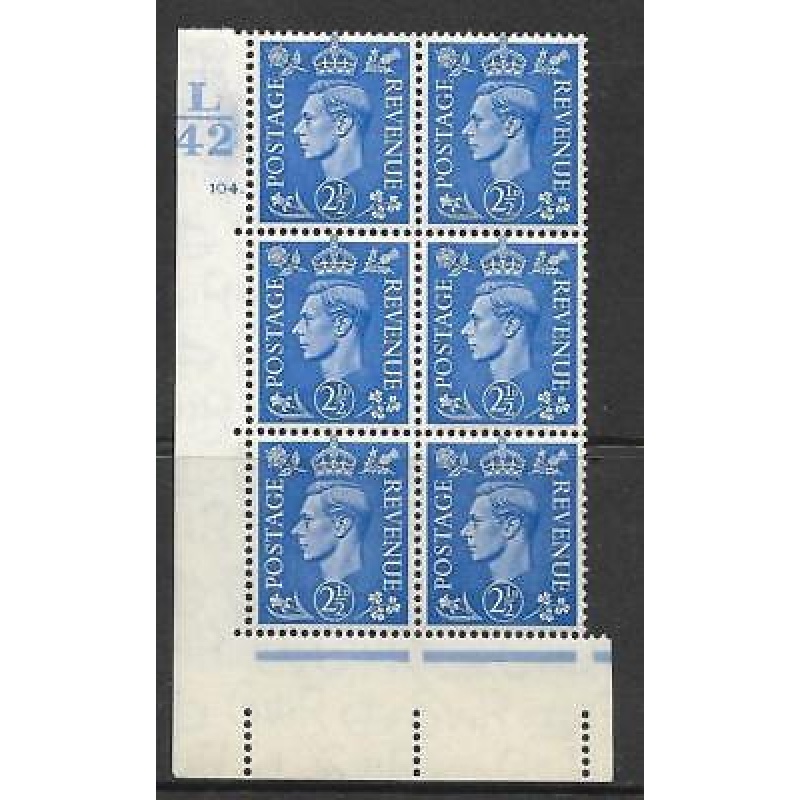 1937 2d Blue L42 104 Dot perf 5(E I) block 6 UNMOUNTED MINT MNH