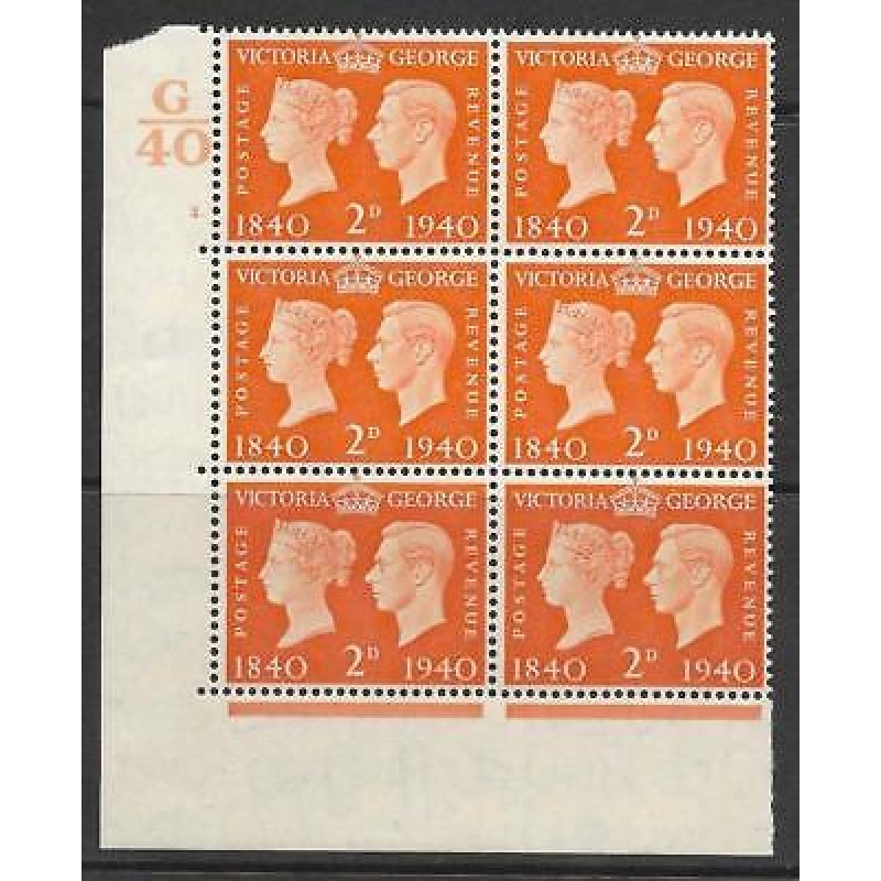 Sg 482 1940 2d Centenary Cylinder G40 2 Dot UNMOUNTED MINT MNH