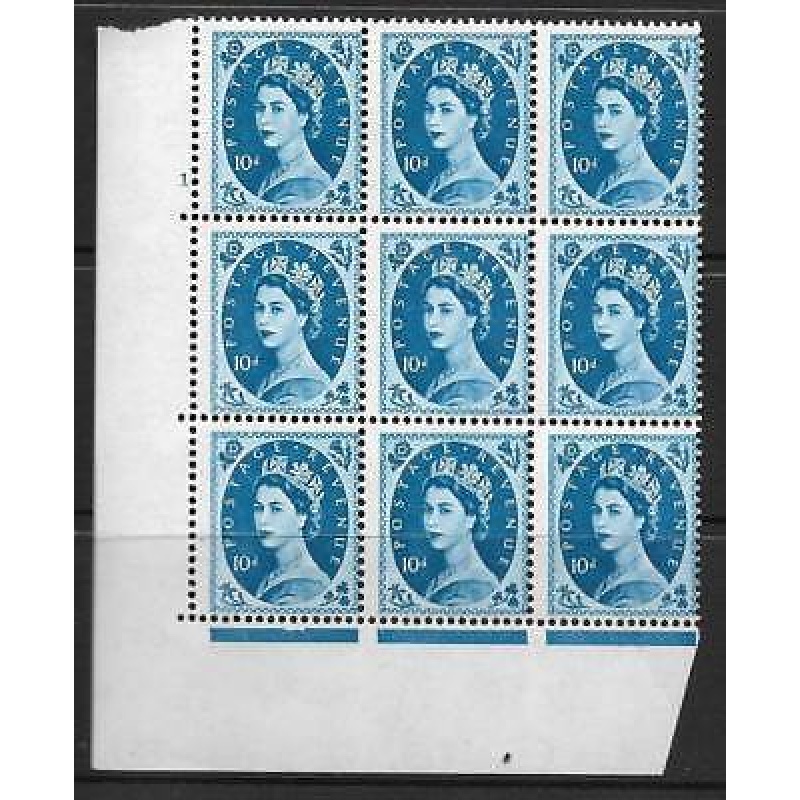 10d Wilding Multi Crown on White Cyl 1 No Dot with misperf UNMOUNTED MINT