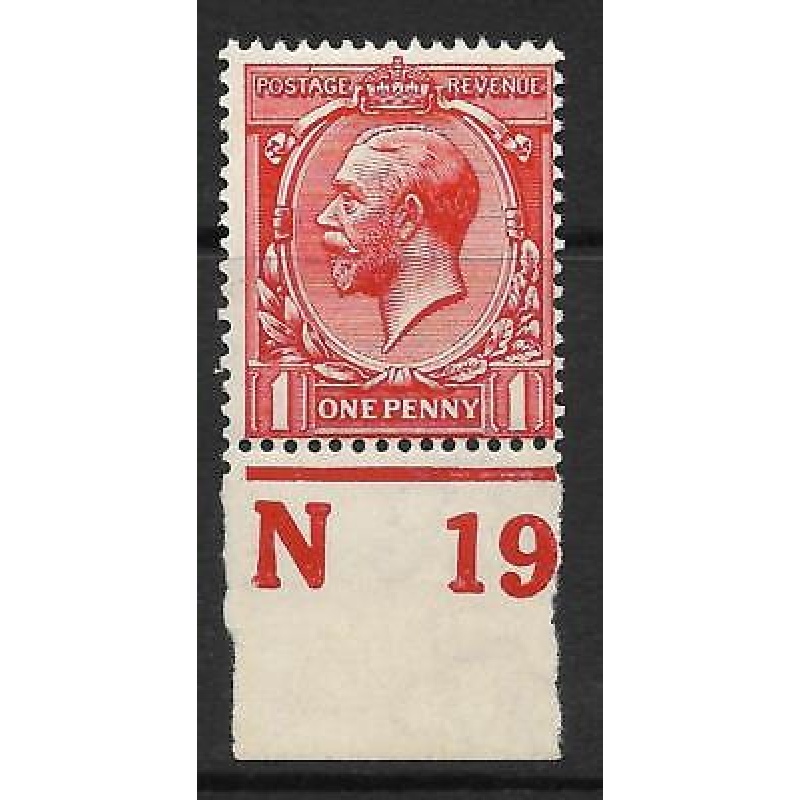 N16(6) 1d Deep Brick Red Royal Cypher Control N19 imperf UNMOUNTED MINT