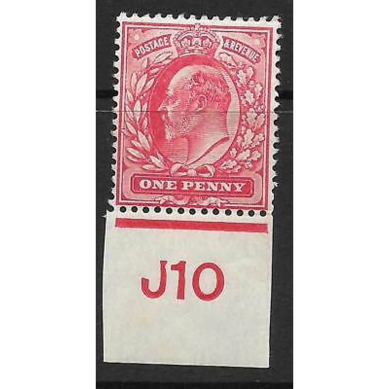 1d Scarlet Control J10 imperf with Co-Ex Rule MOUNTED MINT