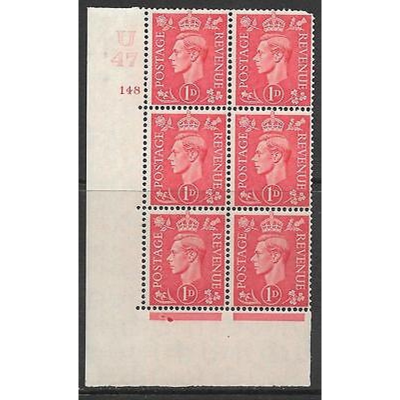 1d Pale scarlet U47 148 No Dot perf 5(E I) UNMOUNTED MINT