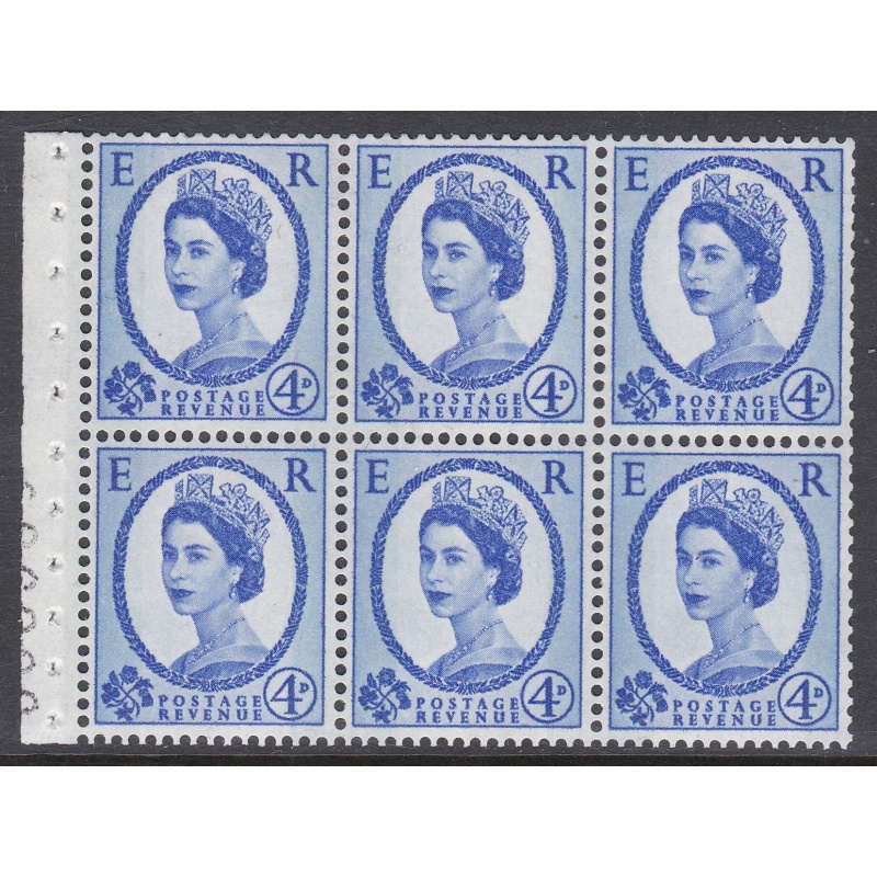 SB107 Wilding booklet pane 4d Blue Phosphor Perf I UNMOUNTED MINT